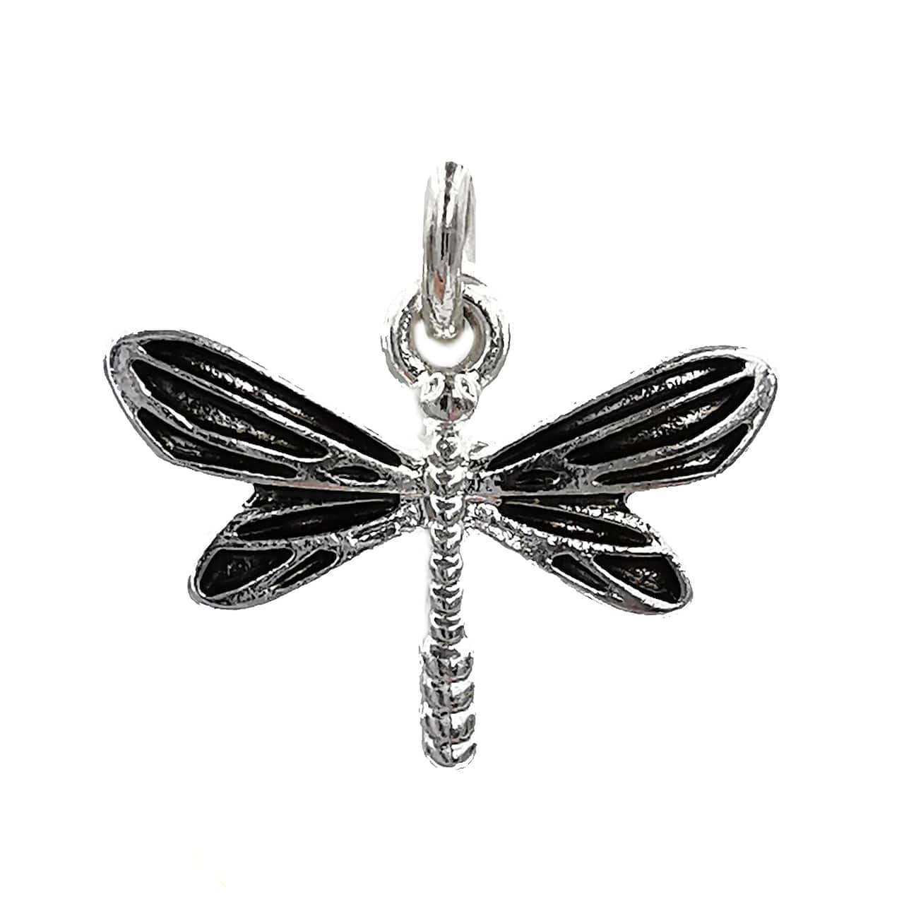 12 Pack: Charmalong™ Silver Plated Dragonfly Charm by Bead Landing™